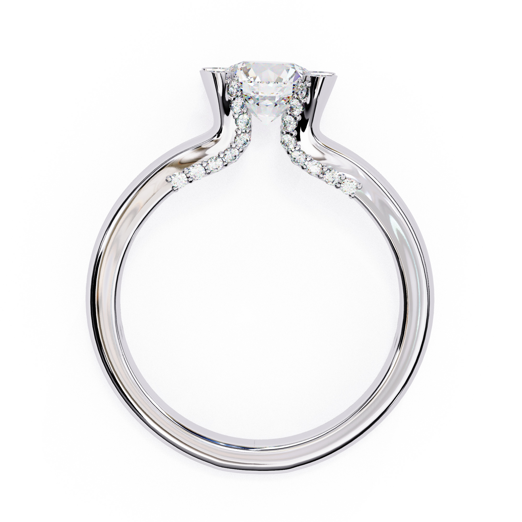 Mono Solitaire Diamond Ring 360 animation renders 3dm stl  3D print model_14