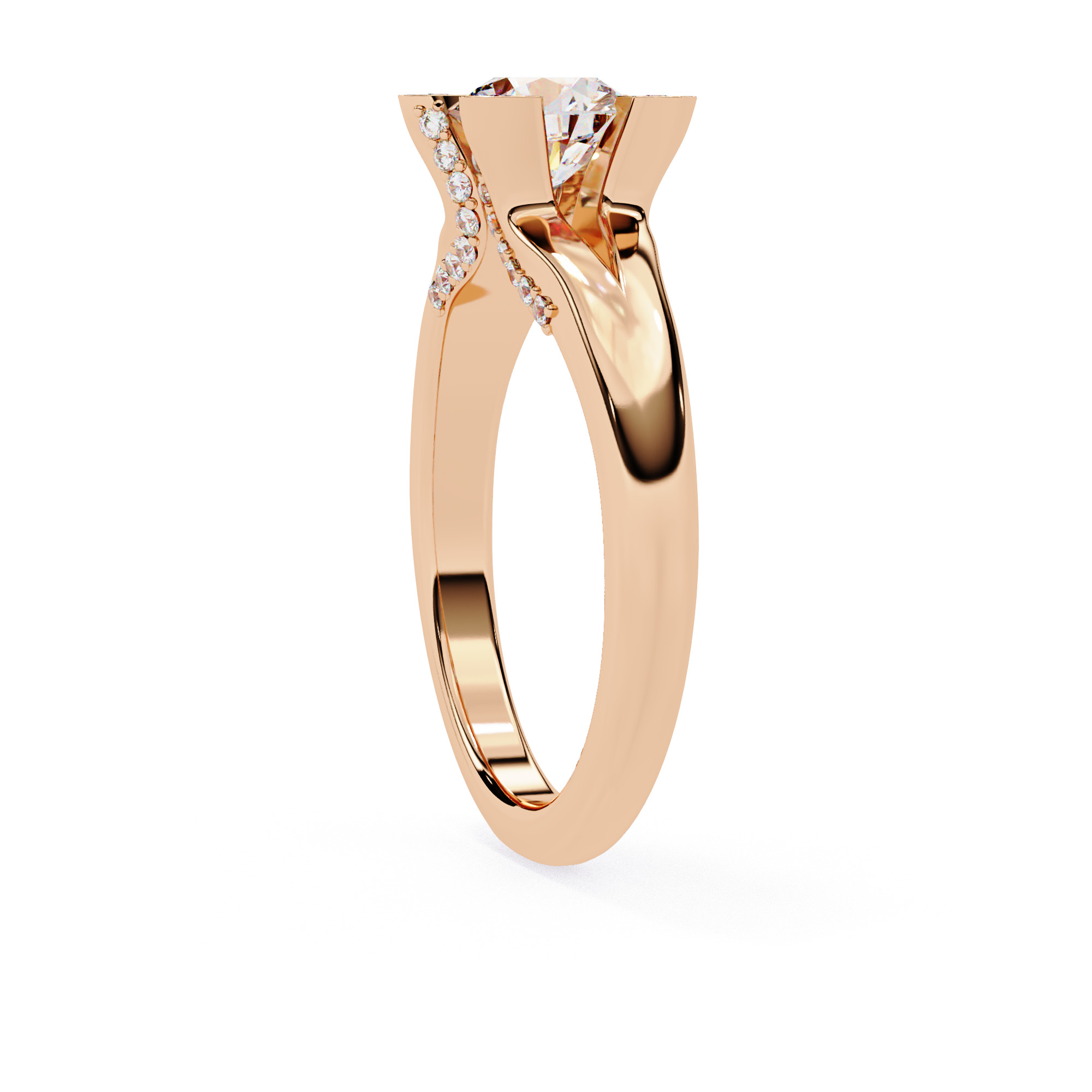 Mono Solitaire Diamond Ring 360 animation renders 3dm stl  3D print model_10