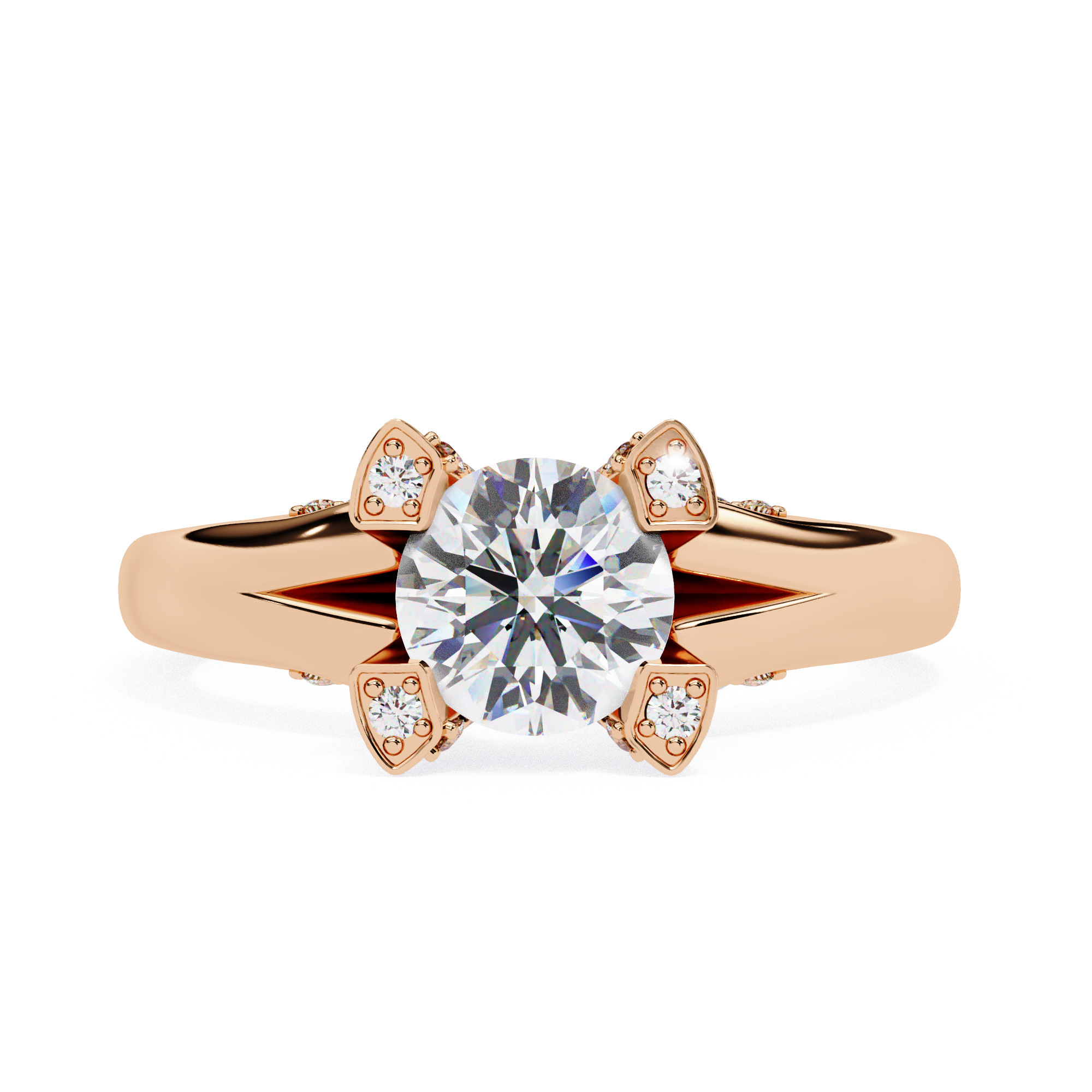 Mono Solitaire Diamond Ring 360 animation renders 3dm stl  3D print model_5