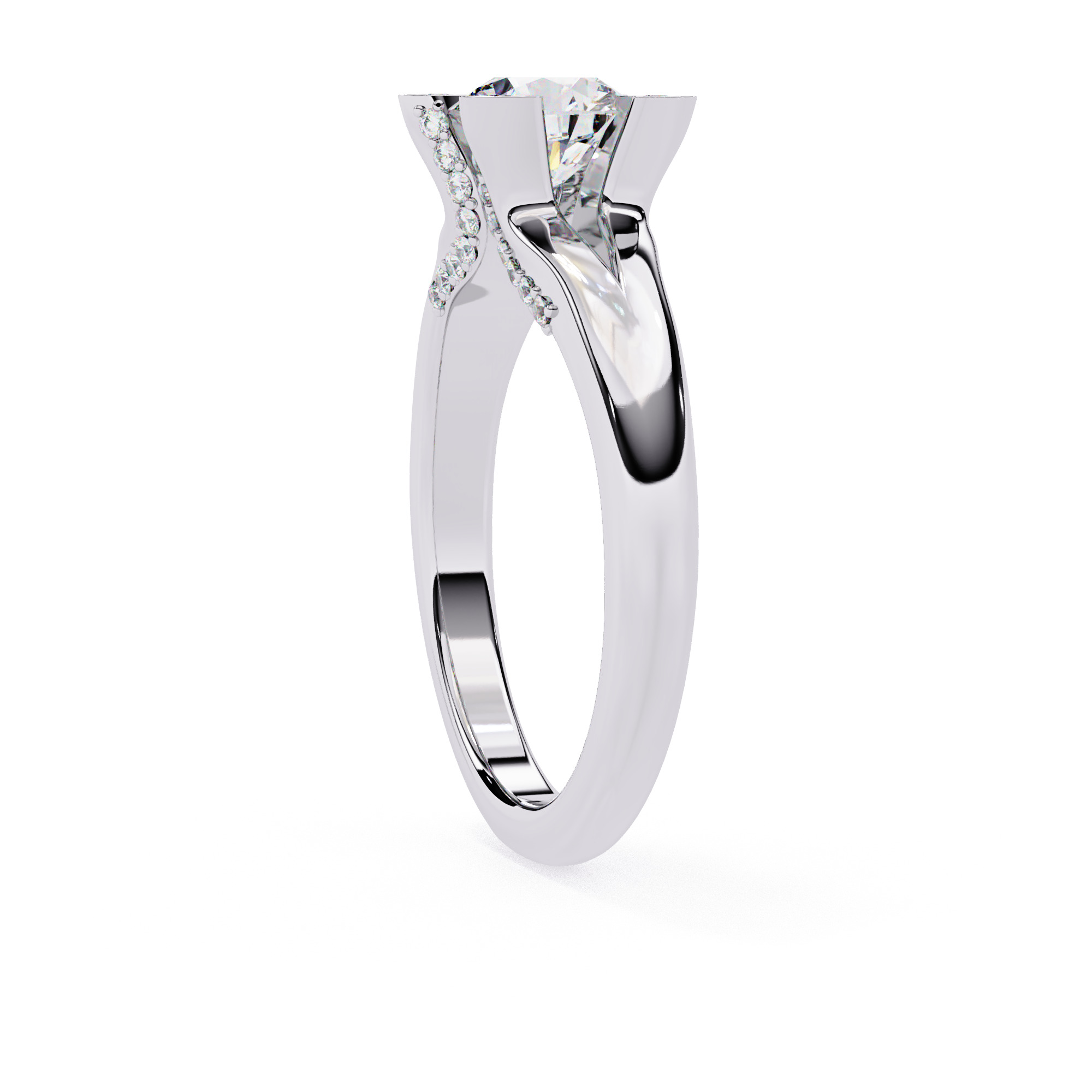 Mono Solitaire Diamond Ring 360 animation renders 3dm stl  3D print model_9