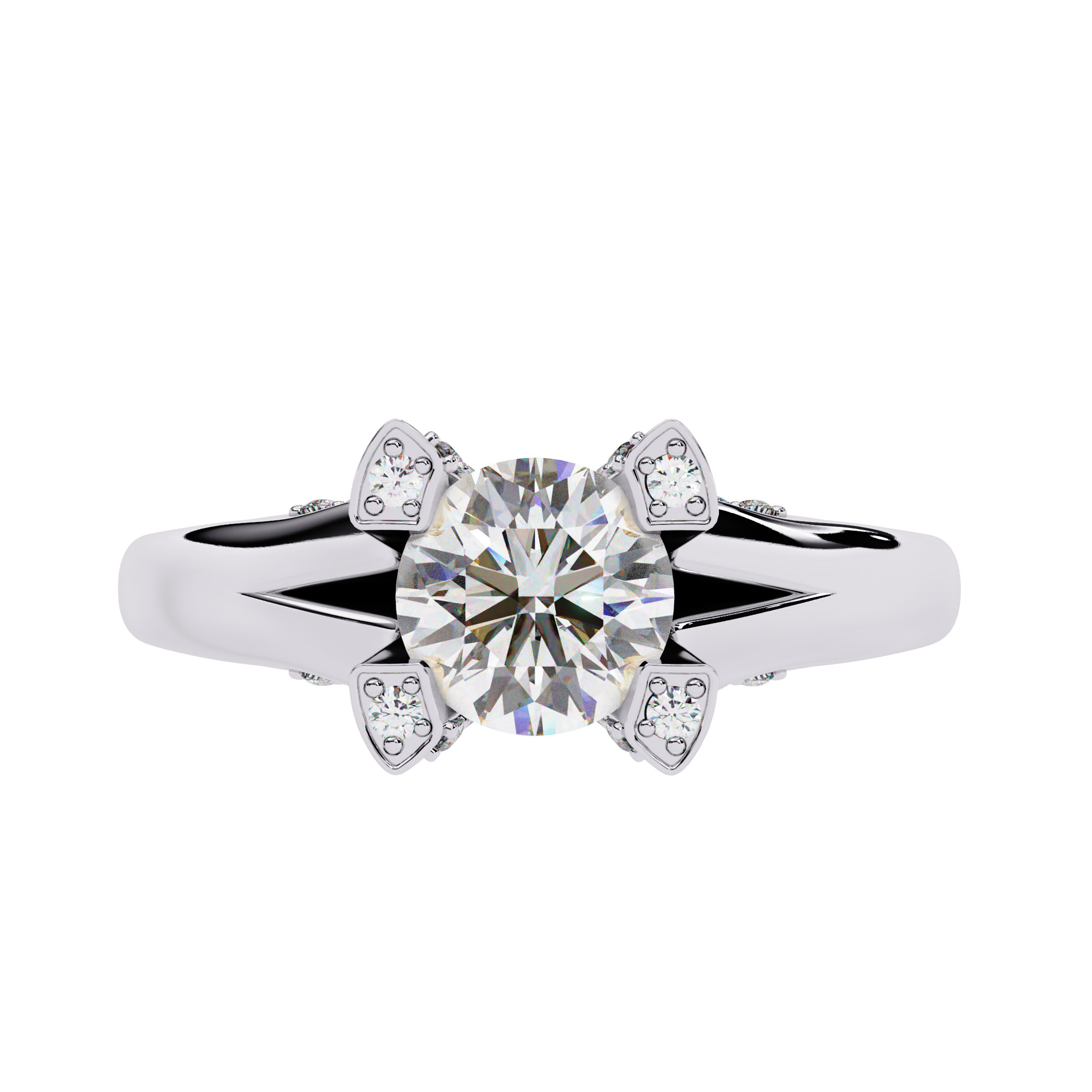 Mono Solitaire Diamond Ring 360 animation renders 3dm stl  3D print model_13