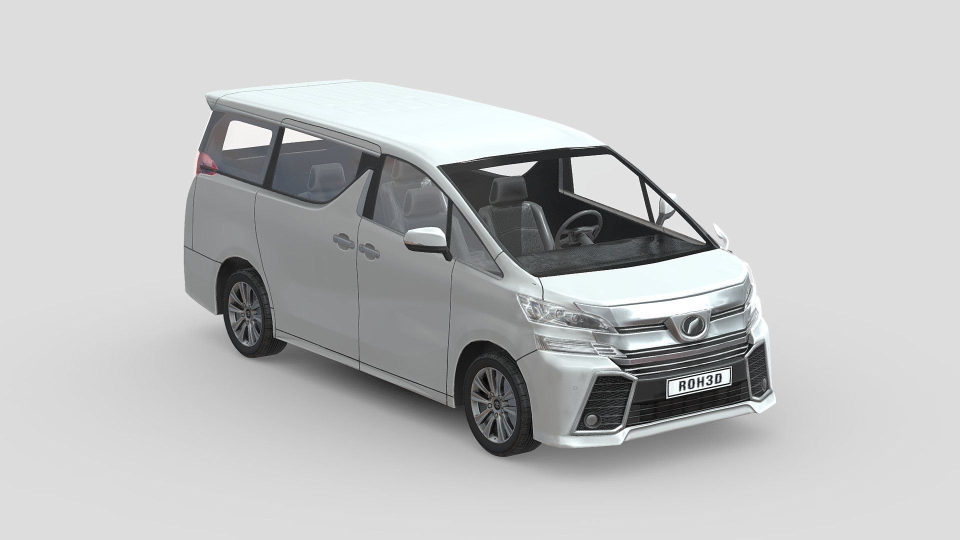 Toyota Vellfire Aero 2015 Low-poly 3D model_3