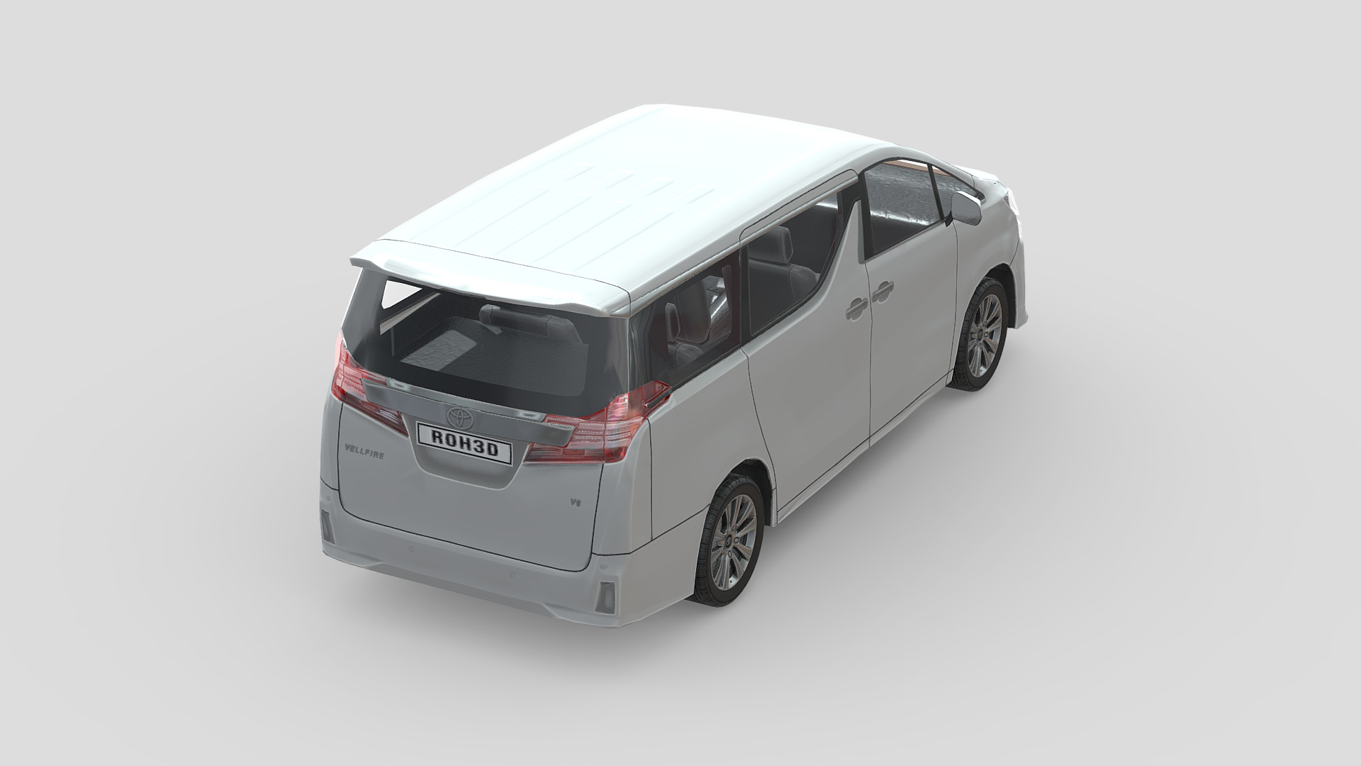 Toyota Vellfire Aero 2015 Low-poly 3D model_4