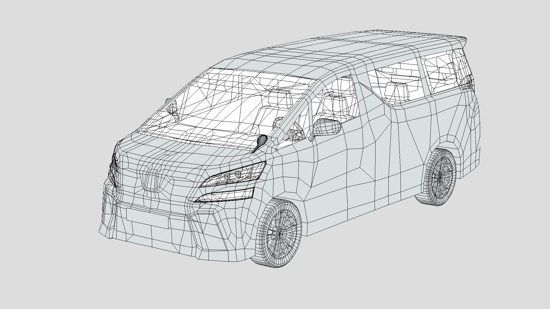Toyota Vellfire Aero 2015 Low-poly 3D model_5