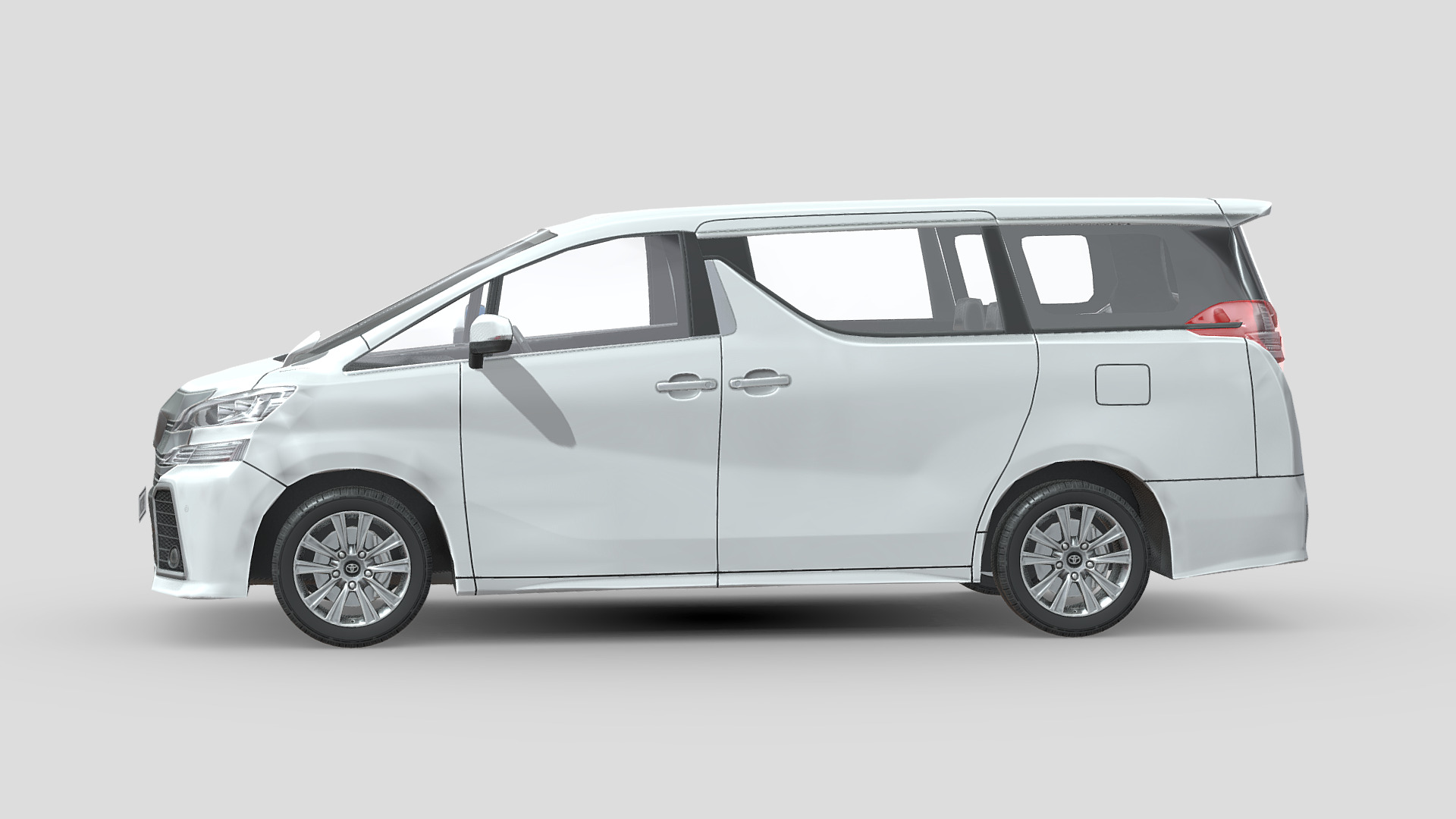 Toyota Vellfire Aero 2015 Low-poly 3D model_2