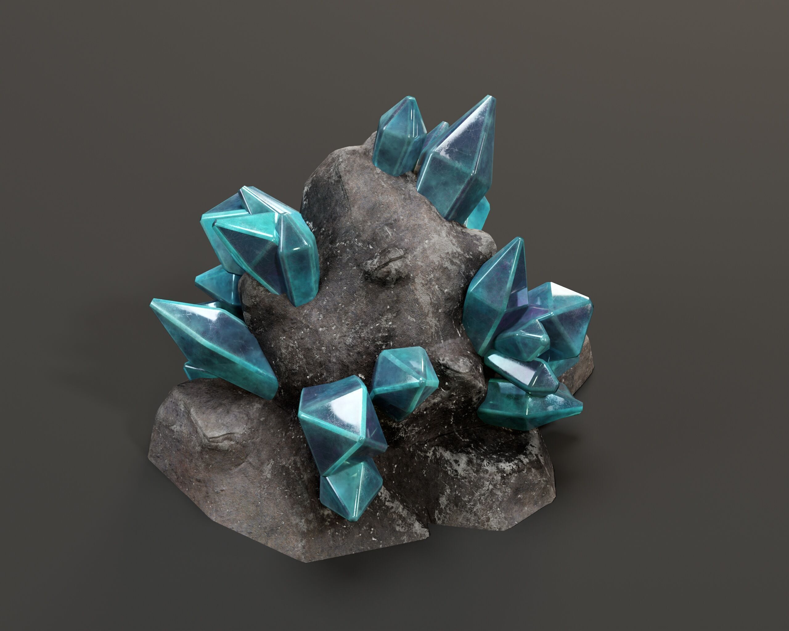 Crystal Ore Set 4 - 8 Colors Low-poly 3D model_16