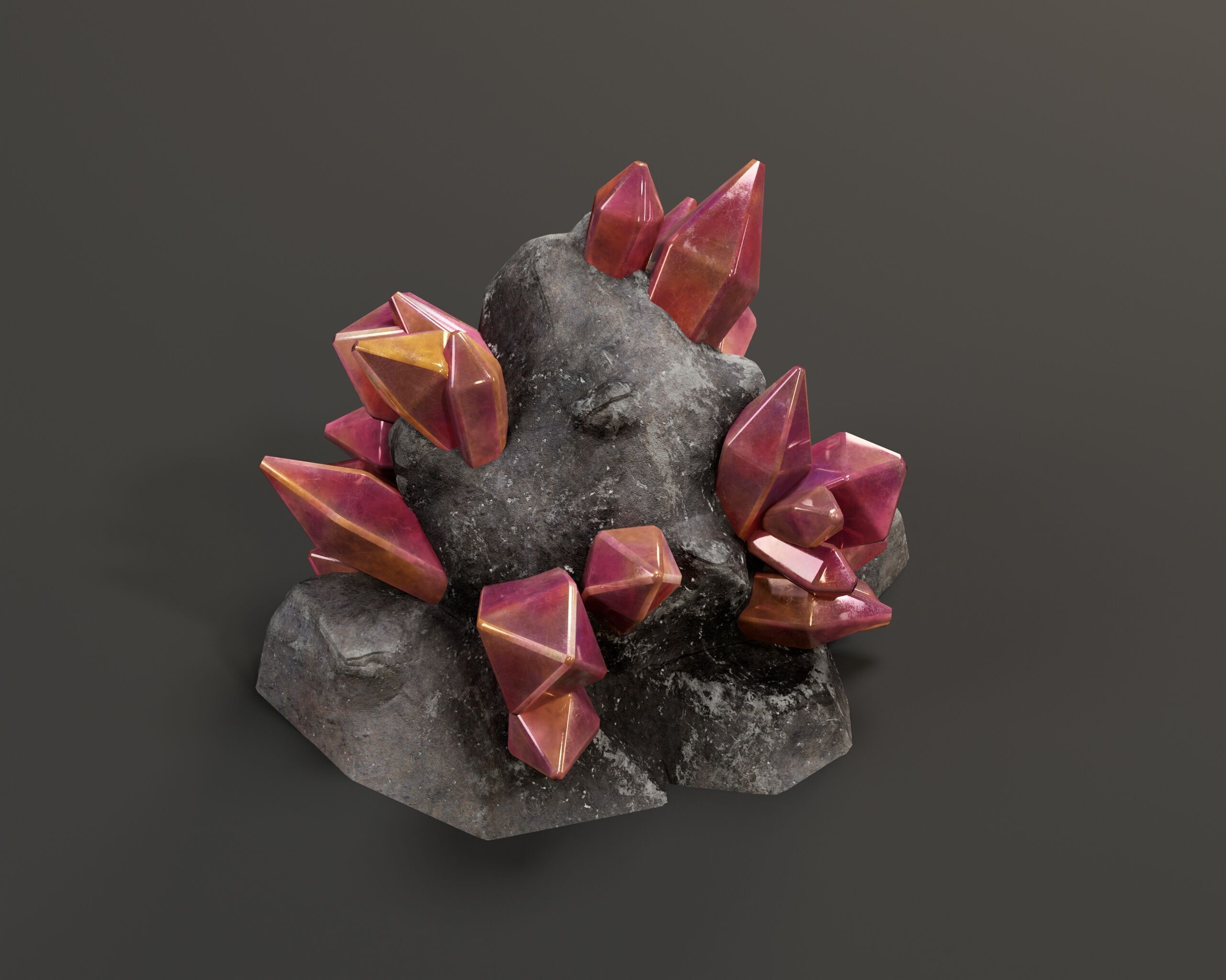 Crystal Ore Set 4 - 8 Colors Low-poly 3D model_14