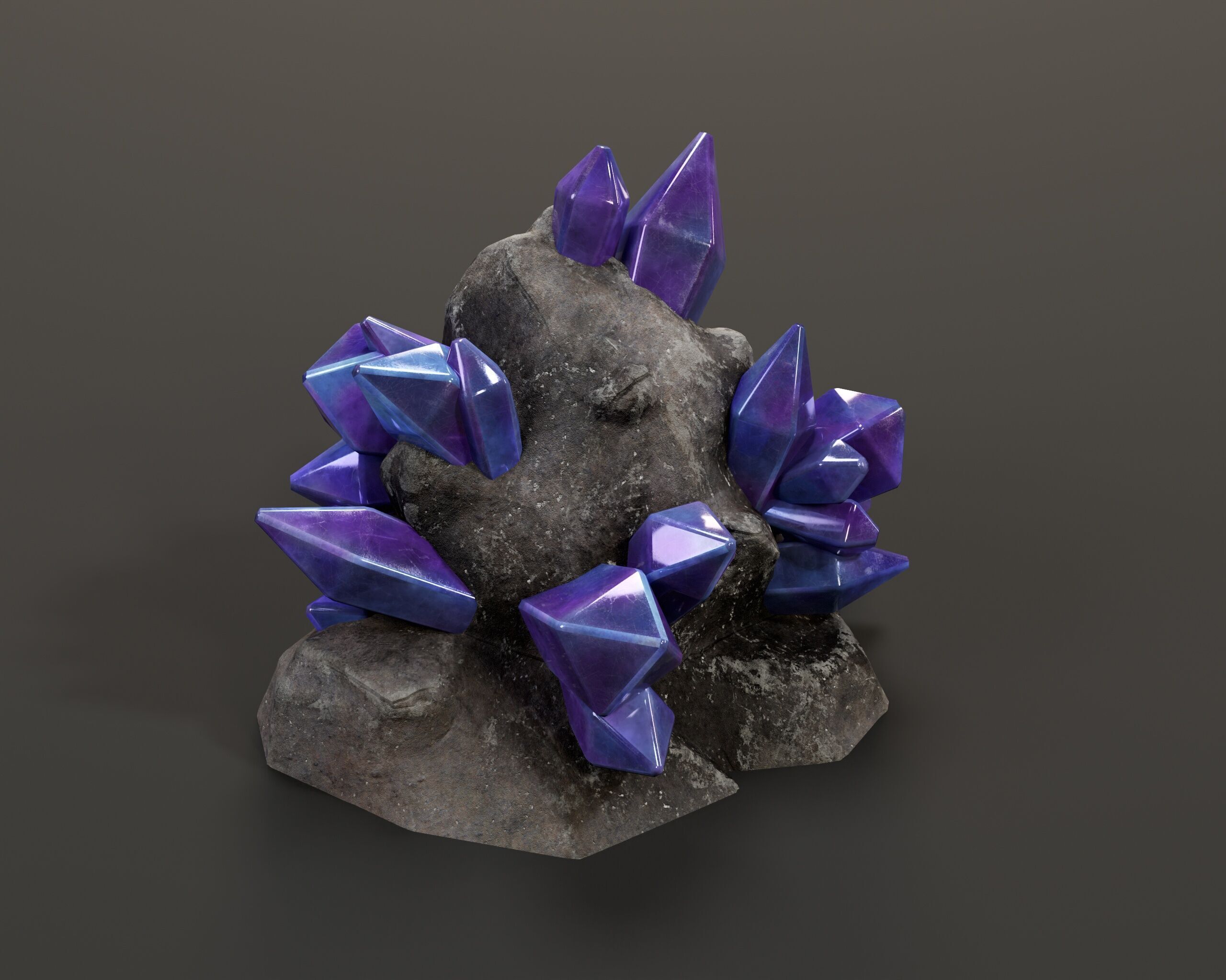 Crystal Ore Set 4 - 8 Colors Low-poly 3D model_6