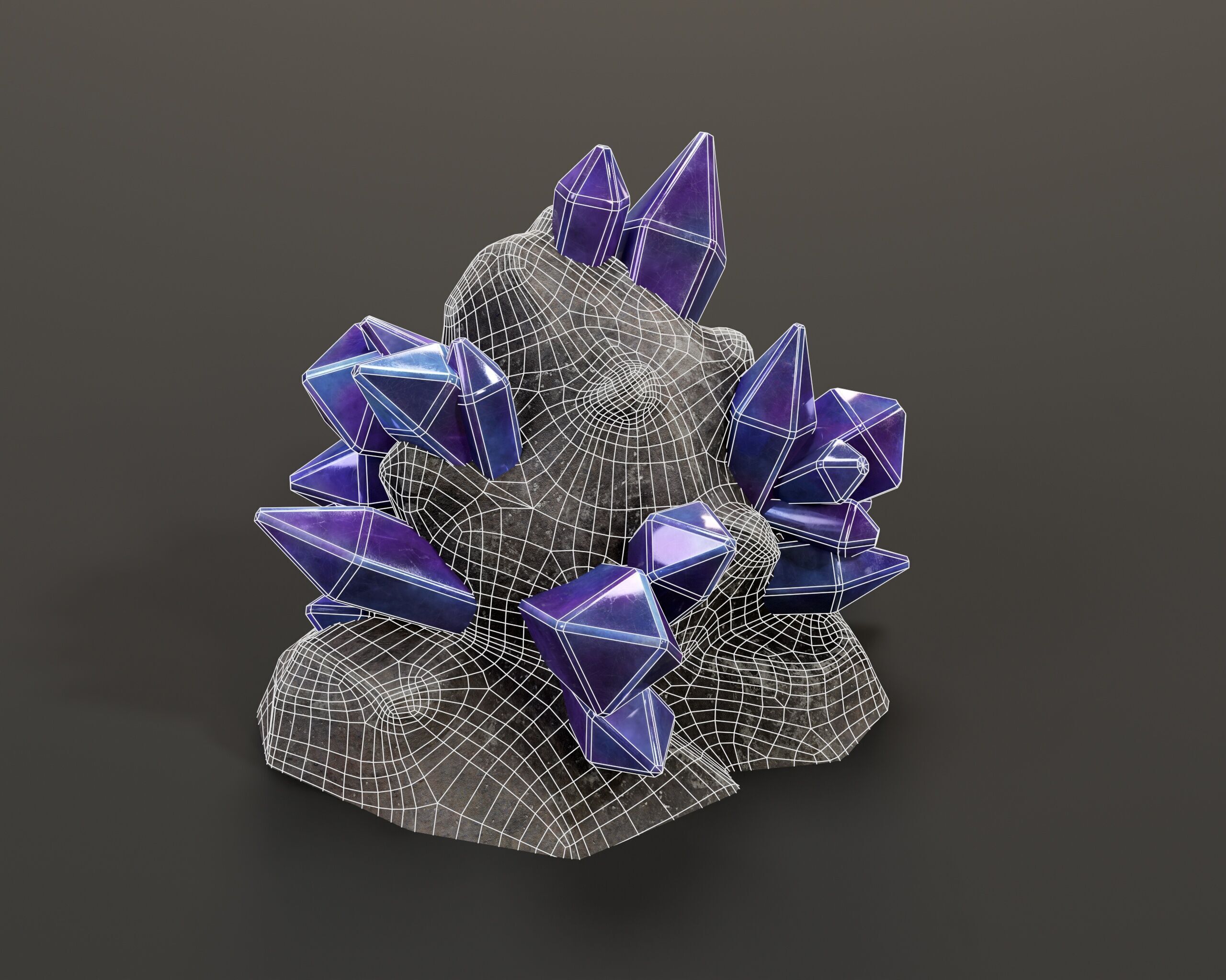 Crystal Ore Set 4 - 8 Colors Low-poly 3D model_7