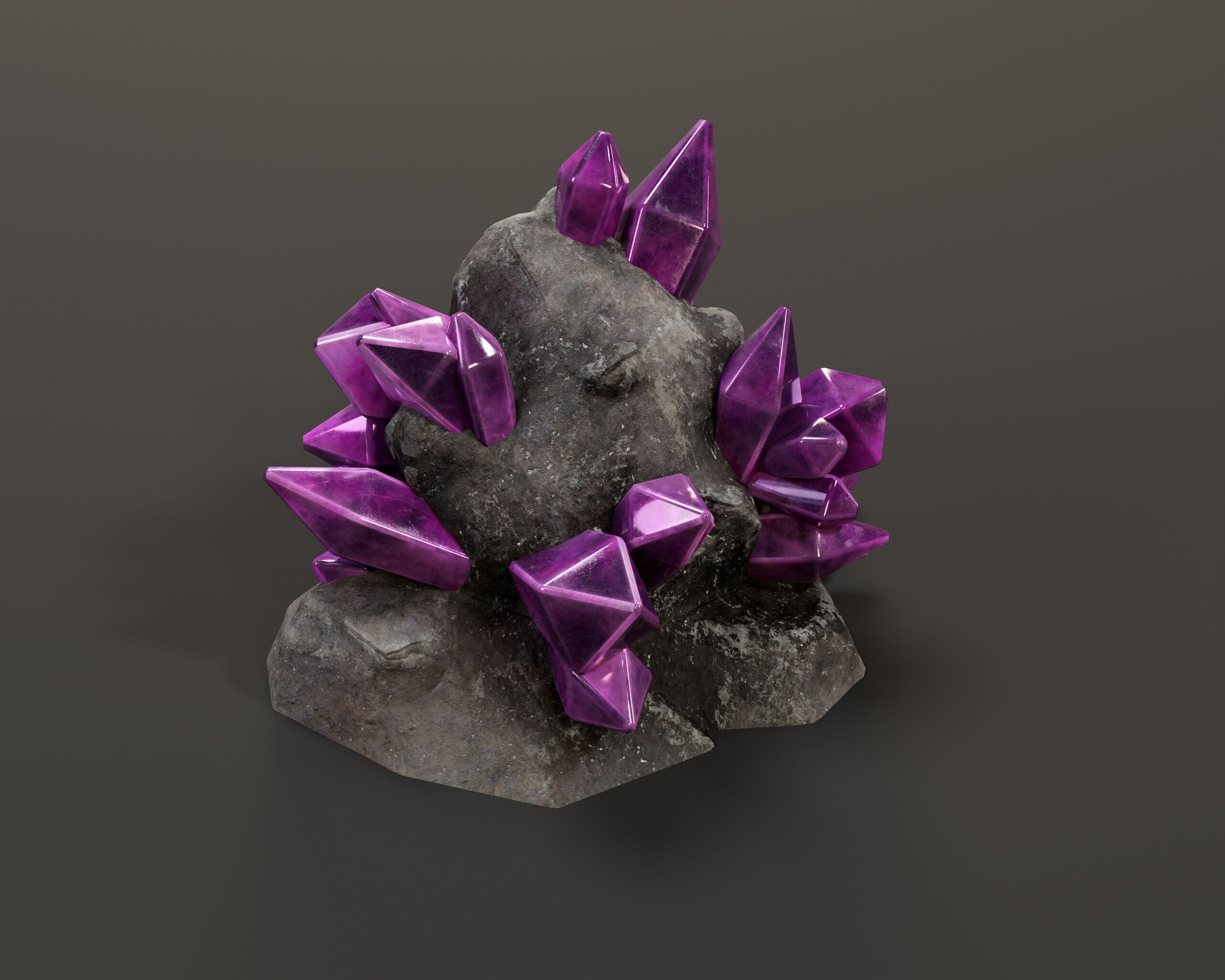 Crystal Ore Set 4 - 8 Colors Low-poly 3D model_8