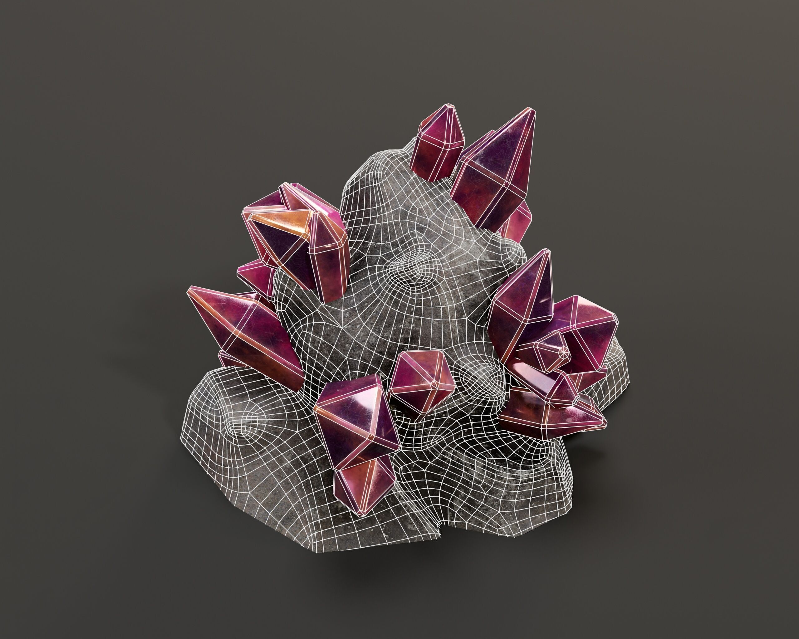 Crystal Ore Set 4 - 8 Colors Low-poly 3D model_13