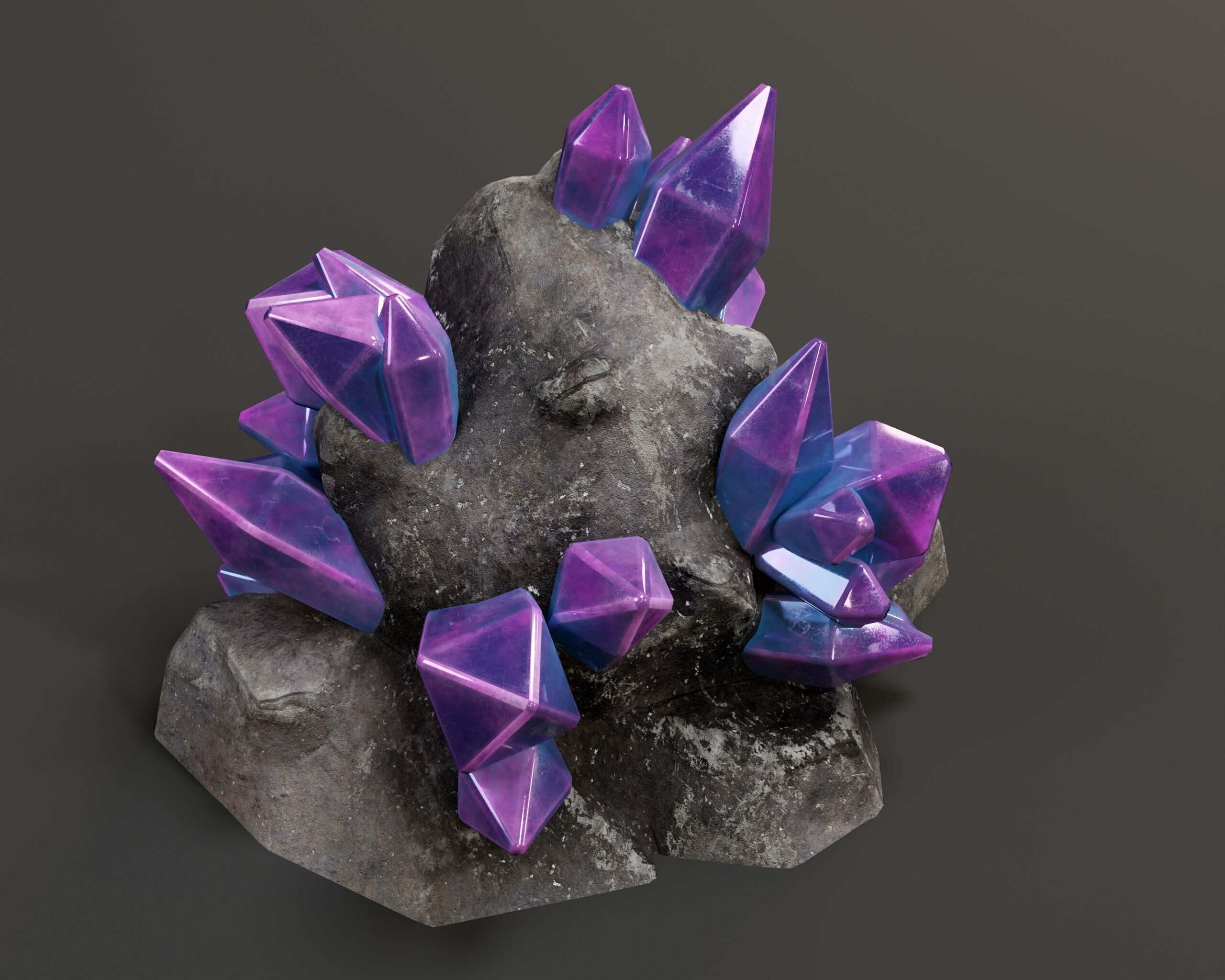 Crystal Ore Set 4 - 8 Colors Low-poly 3D model_18