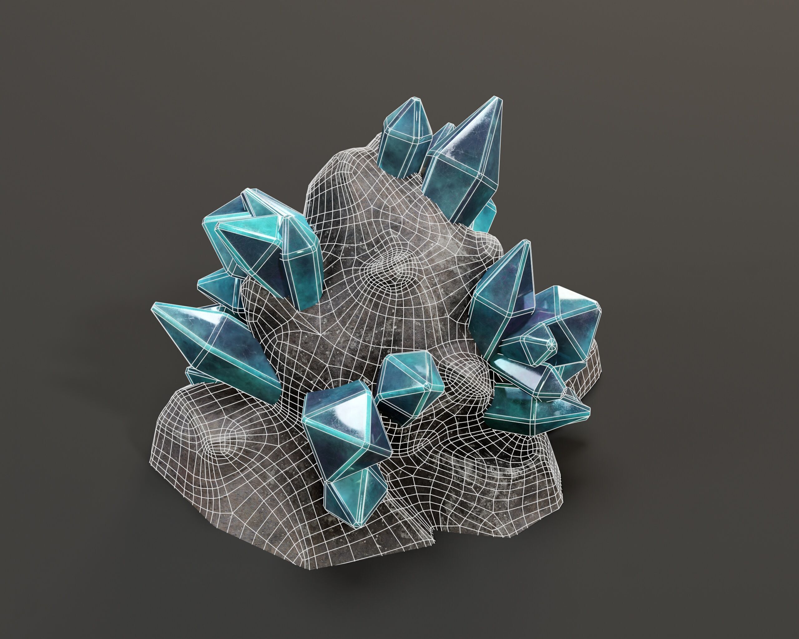 Crystal Ore Set 4 - 8 Colors Low-poly 3D model_17
