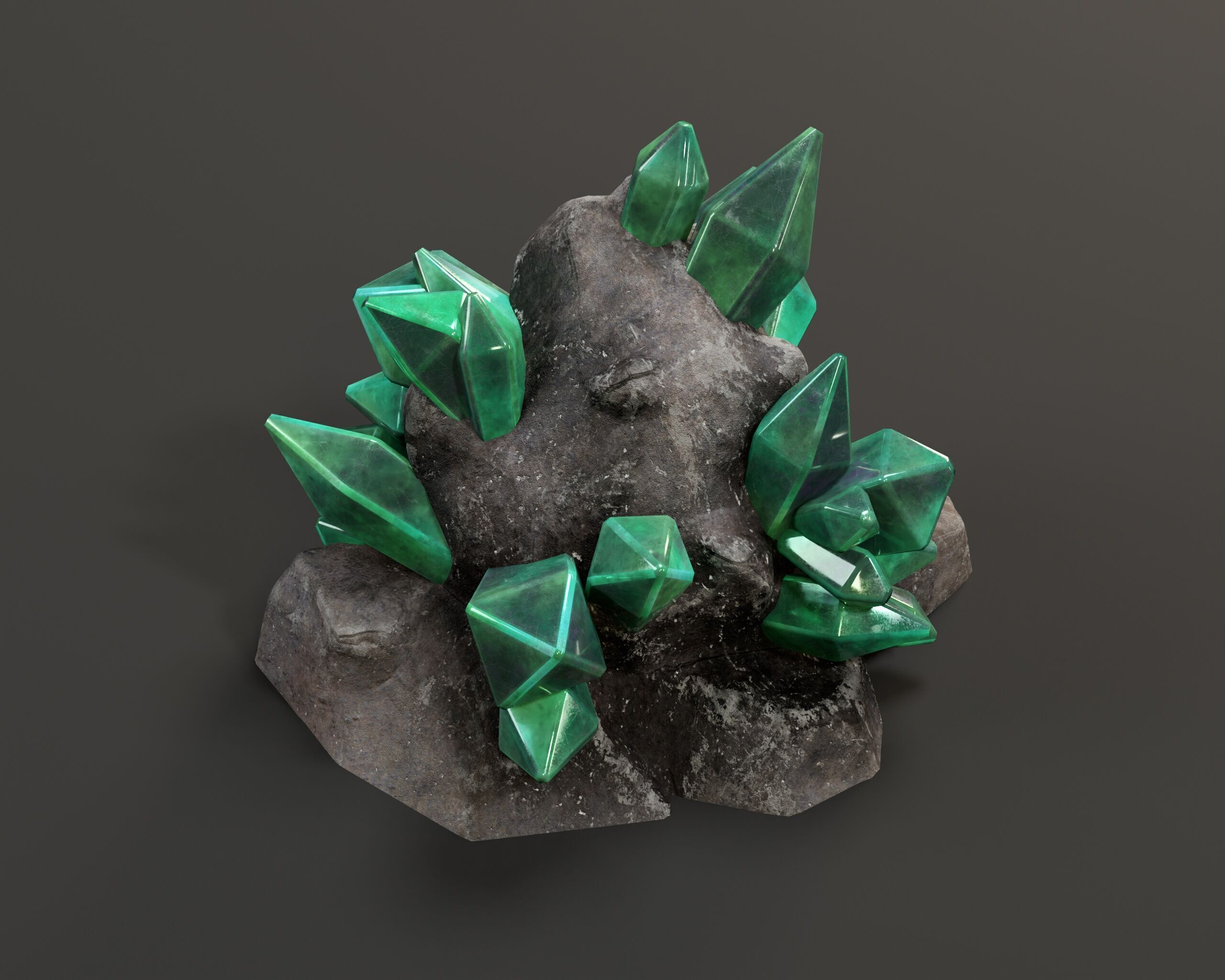 Crystal Ore Set 4 - 8 Colors Low-poly 3D model_10