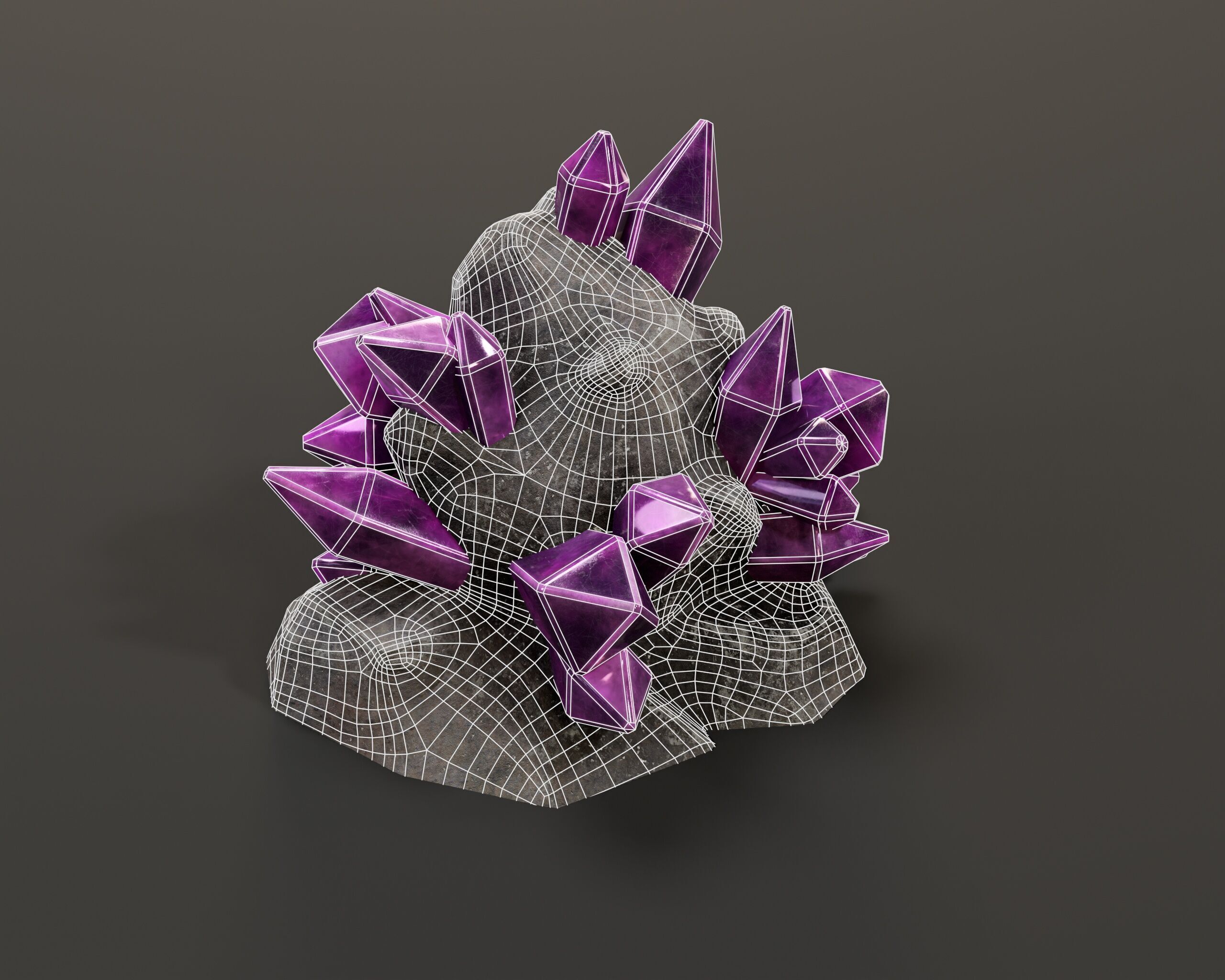 Crystal Ore Set 4 - 8 Colors Low-poly 3D model_9