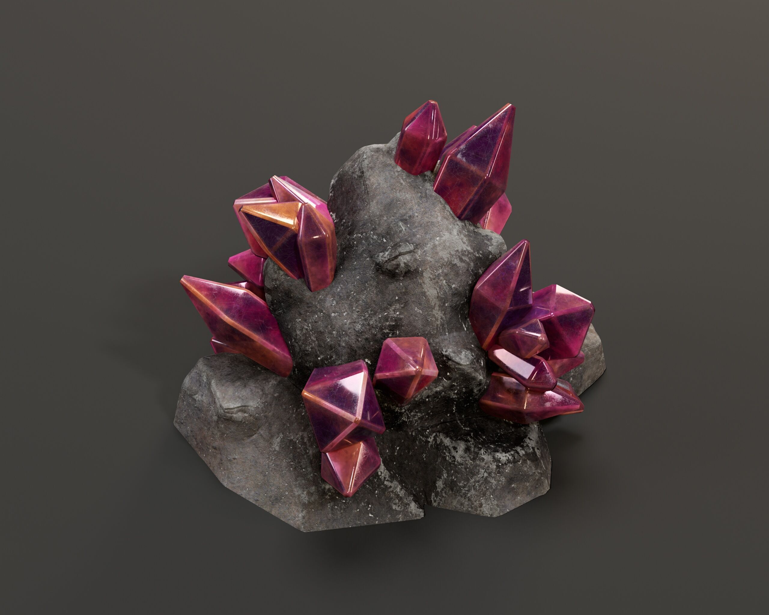 Crystal Ore Set 4 - 8 Colors Low-poly 3D model_12