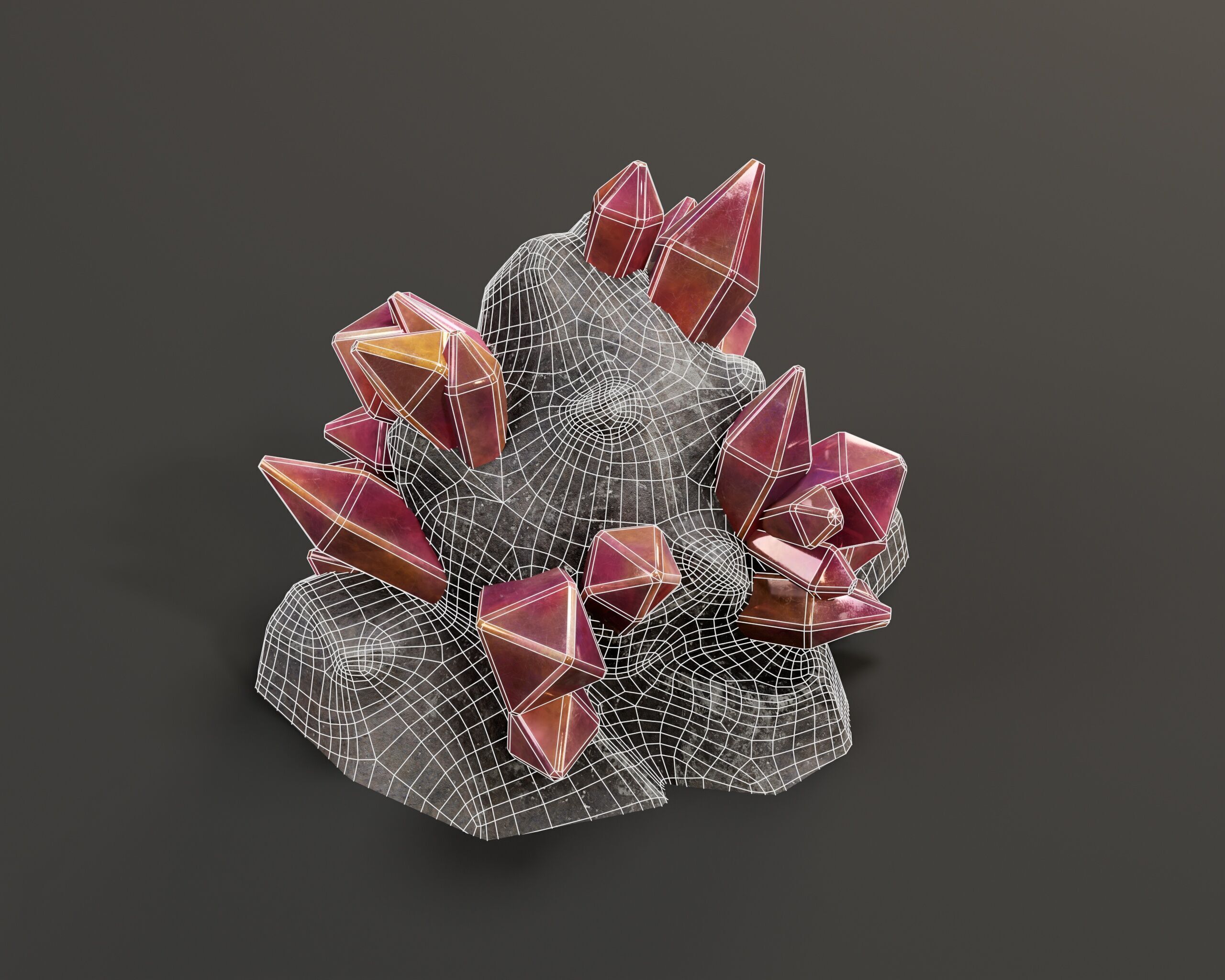Crystal Ore Set 4 - 8 Colors Low-poly 3D model_15