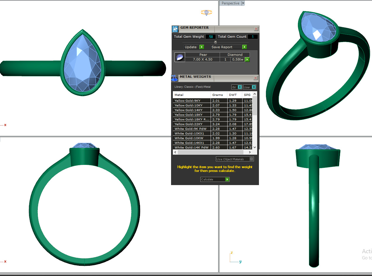 Mono Solitaire Diamond Ring 360 animation renders 3dm stl  3D print model_7