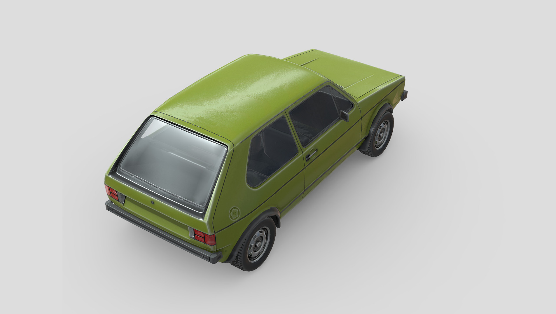 Volkswagen Golf GTI 1975 Low-poly 3D model_4