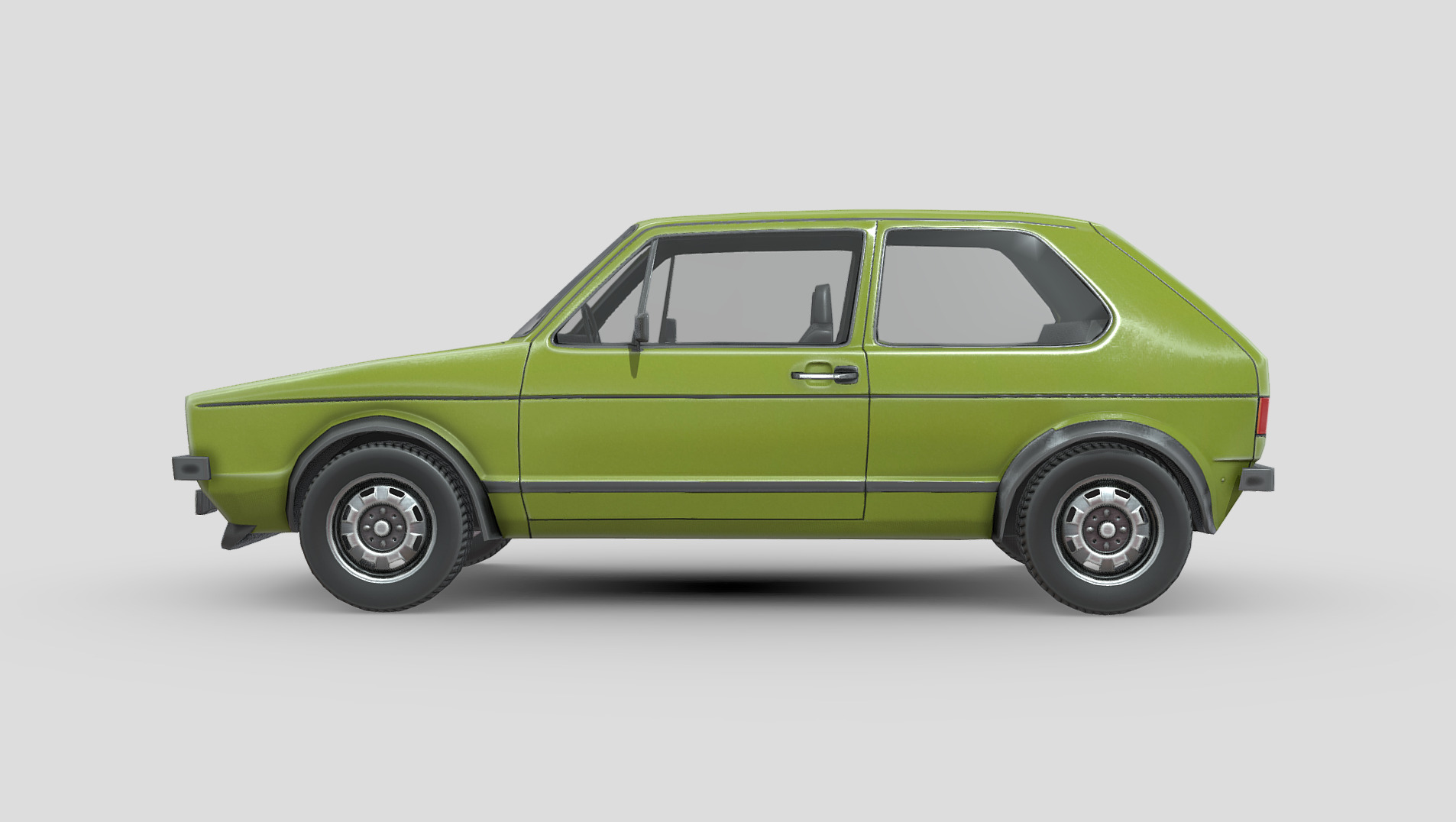 Volkswagen Golf GTI 1975 Low-poly 3D model_2