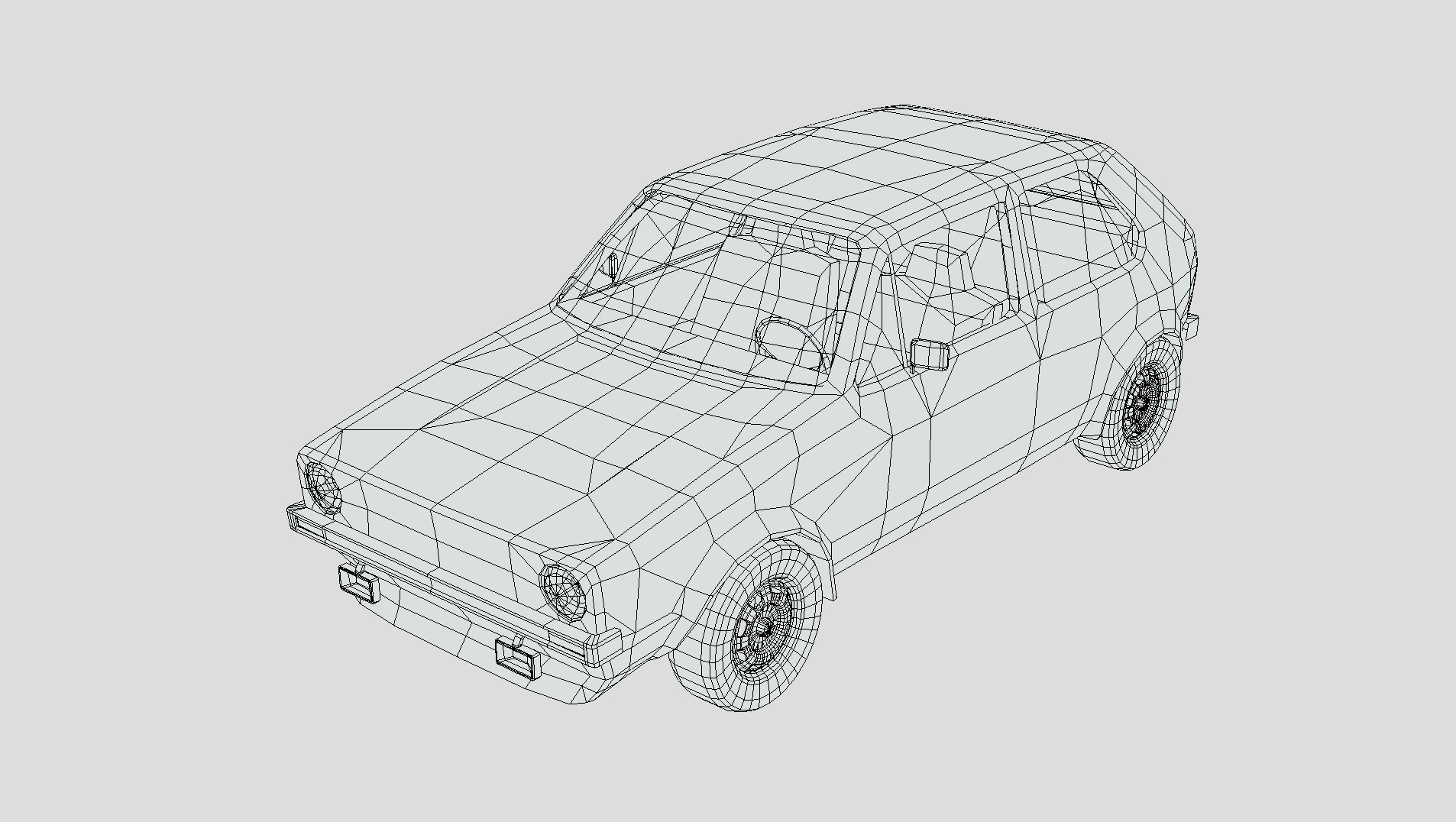 Volkswagen Golf GTI 1975 Low-poly 3D model_5