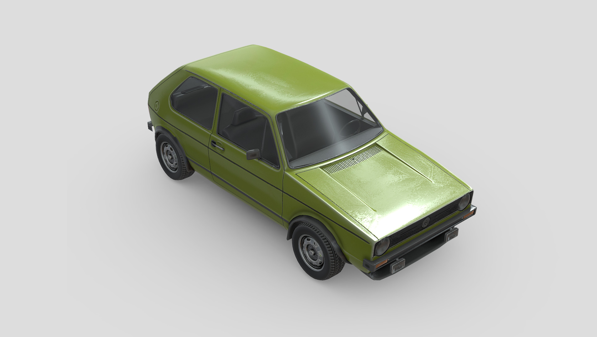 Volkswagen Golf GTI 1975 Low-poly 3D model_3