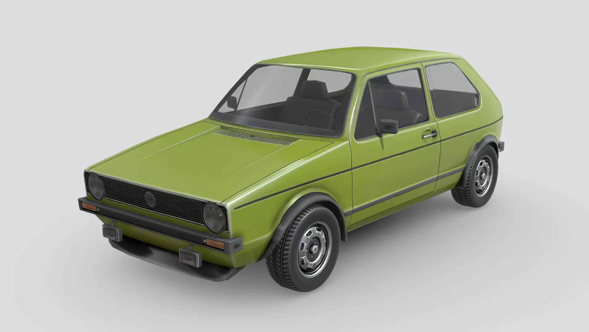 Volkswagen Golf GTI 1975 Low-poly 3D model_0