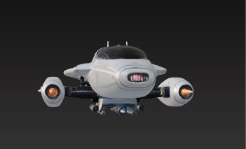 Futuristic Sci-Fi Hoverbike High-Detail 3D Model Low-poly 3D model_7