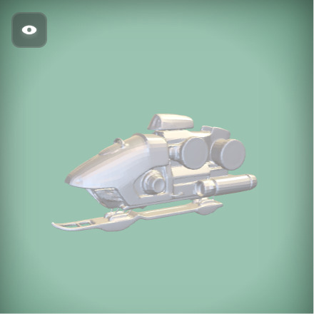 Futuristic Sci-Fi Hoverbike High-Detail 3D Model Low-poly 3D model_2