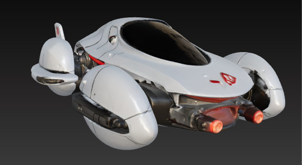 Futuristic Sci-Fi Hoverbike High-Detail 3D Model Low-poly 3D model_6