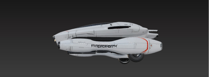 Futuristic Sci-Fi Hoverbike High-Detail 3D Model Low-poly 3D model_12