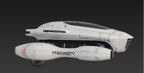 Futuristic Sci-Fi Hoverbike High-Detail 3D Model Low-poly 3D model_5