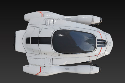 Futuristic Sci-Fi Hoverbike High-Detail 3D Model Low-poly 3D model_10