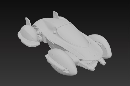 Futuristic Sci-Fi Hoverbike High-Detail 3D Model Low-poly 3D model_16