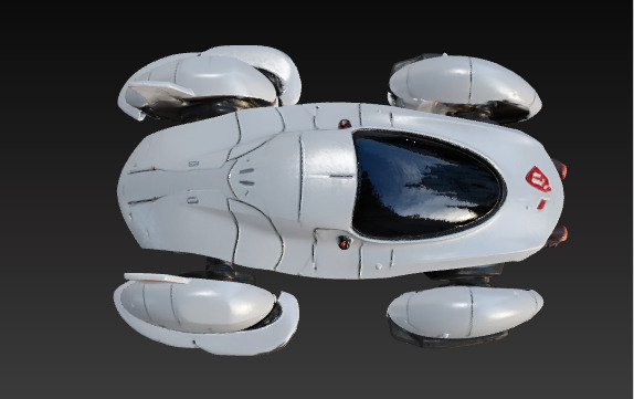 Futuristic Sci-Fi Hoverbike High-Detail 3D Model Low-poly 3D model_22