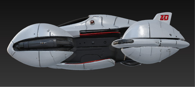 Futuristic Sci-Fi Hoverbike High-Detail 3D Model Low-poly 3D model_17