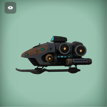 Futuristic Sci-Fi Hoverbike High-Detail 3D Model Low-poly 3D model_4