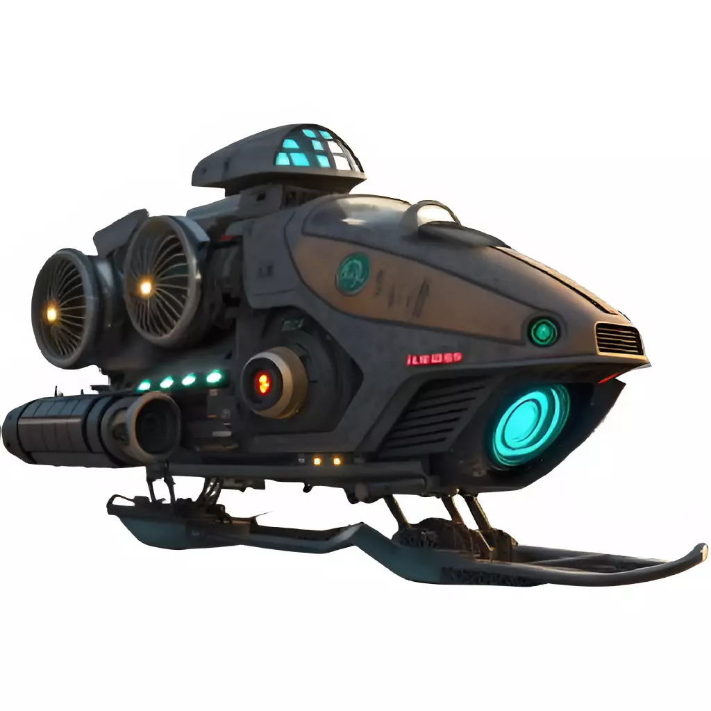 Futuristic Sci-Fi Hoverbike High-Detail 3D Model Low-poly 3D model_0