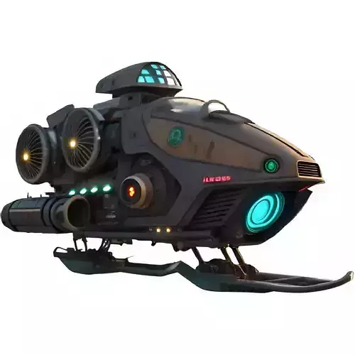 Futuristic Sci-Fi Hoverbike  High-Detail 3D Model