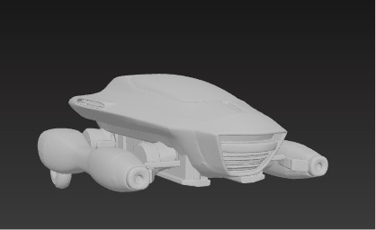 Futuristic Sci-Fi Hoverbike High-Detail 3D Model Low-poly 3D model_9