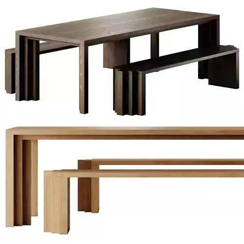 Mokko Cadence Table and Bench
