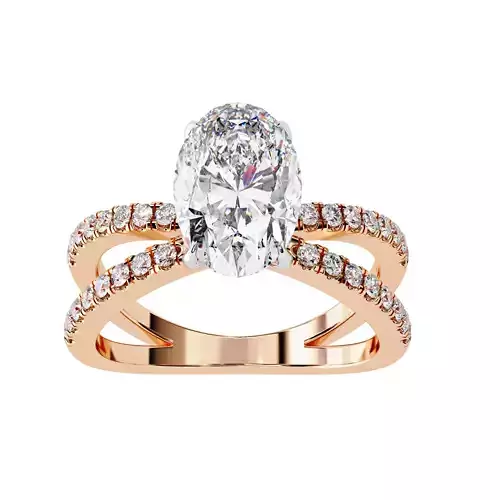 Dual Wire Solitaire Diamond Ring 360 animation renders 3dm stl  3D print model