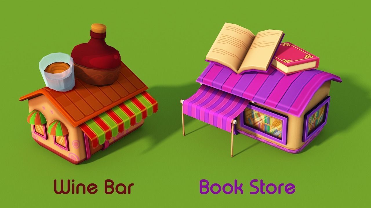 Cartoon Shop Low-poly 3D model_12