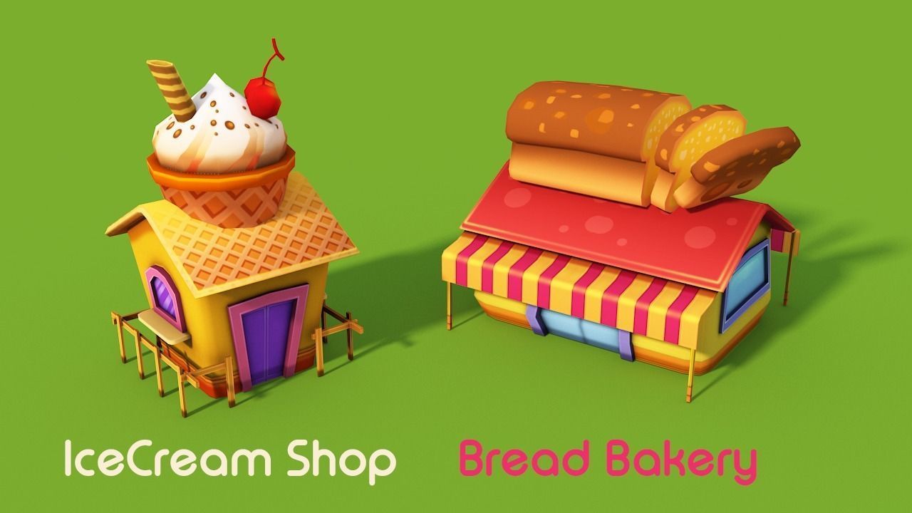 Cartoon Shop Low-poly 3D model_9