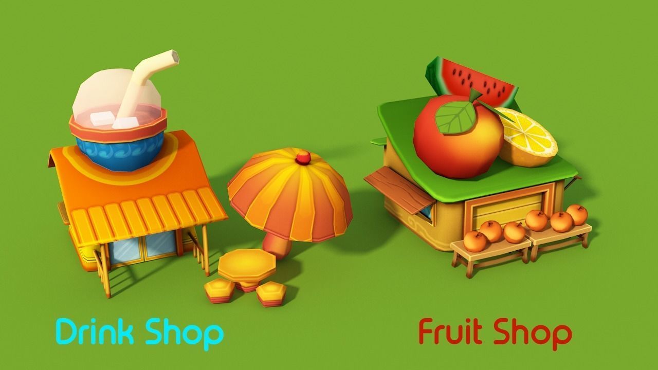 Cartoon Shop Low-poly 3D model_13