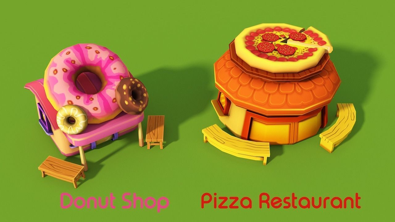 Cartoon Shop Low-poly 3D model_14