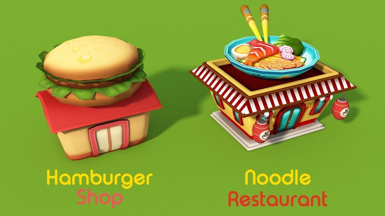 Cartoon Shop Low-poly 3D model_10