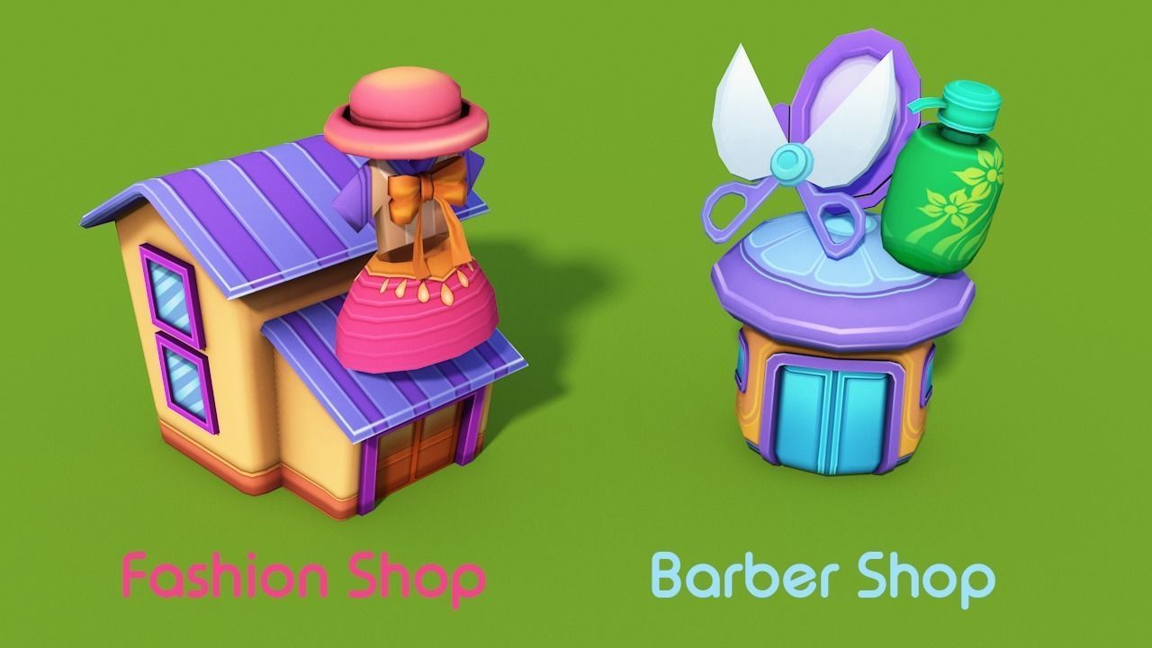 Cartoon Shop Low-poly 3D model_8