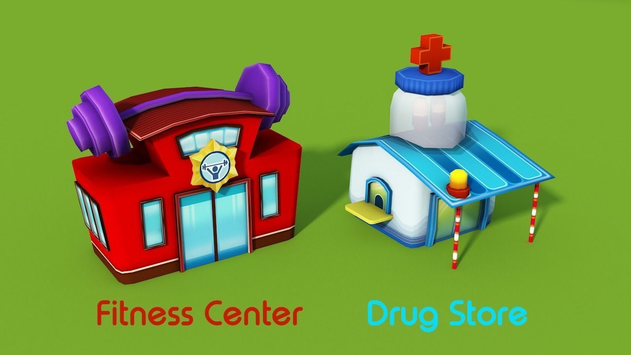 Cartoon Shop Low-poly 3D model_5