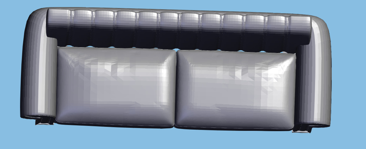 white sofa Low-poly 3D model_5